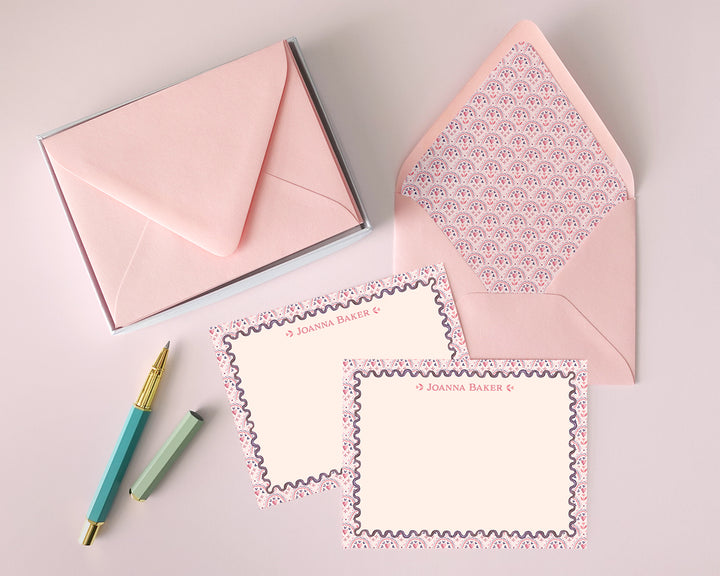 Scalloped Hearts Flat Note Cards