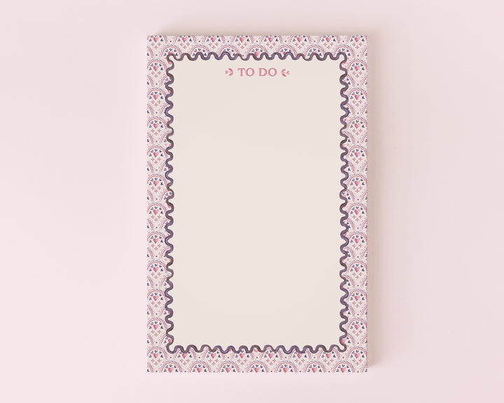 Scalloped Hearts Personalized Notepad