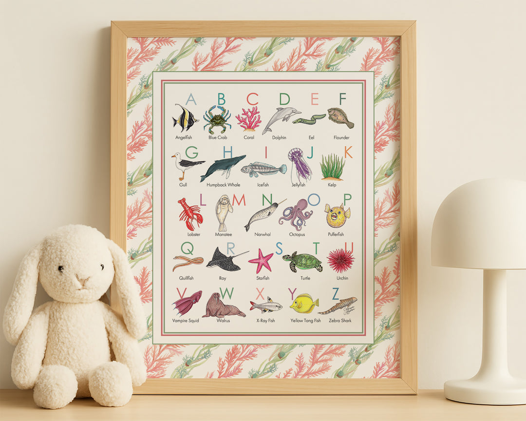 Sea Creatures Alphabet Art Print