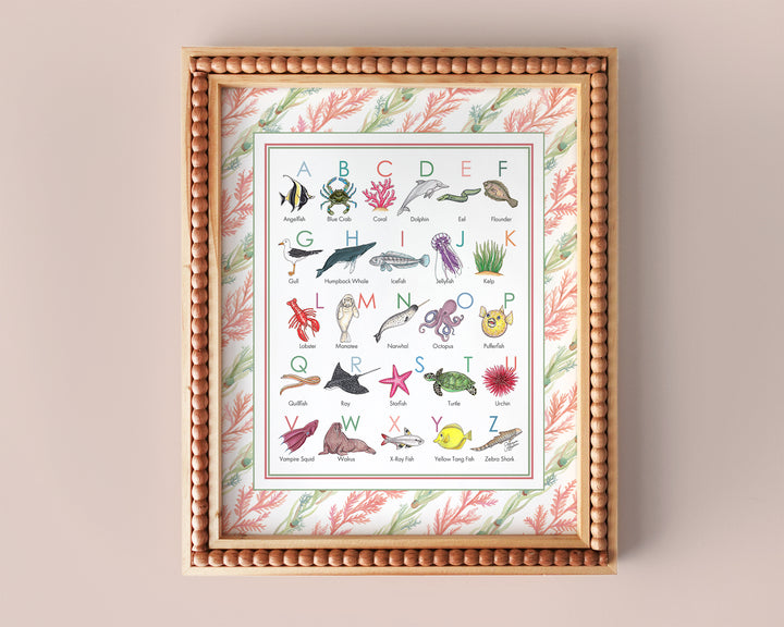 Sea Creatures Alphabet Art Print