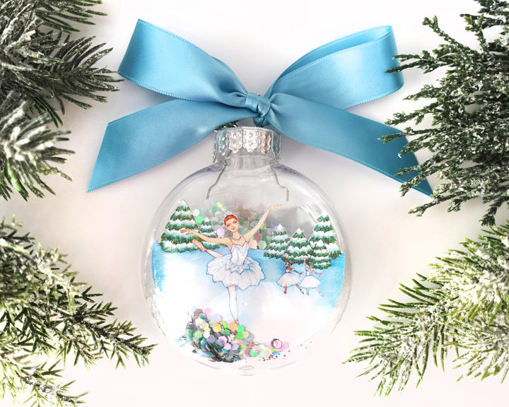Snow Queen Nutcracker Glitter Christmas Ornament