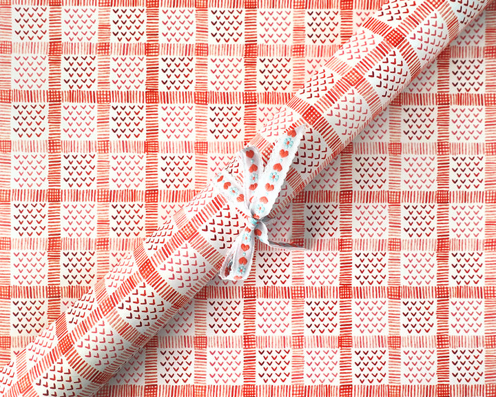 Stitched Gingham Gift Wrap Sheets