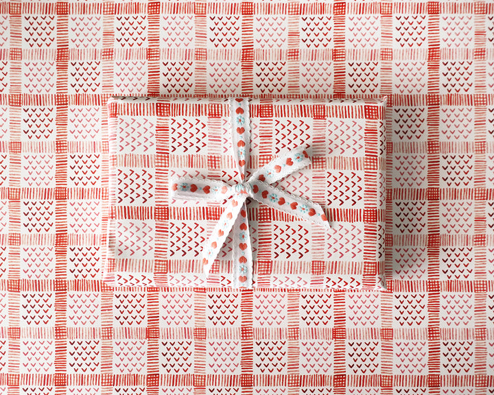 Stitched Gingham Gift Wrap Sheets