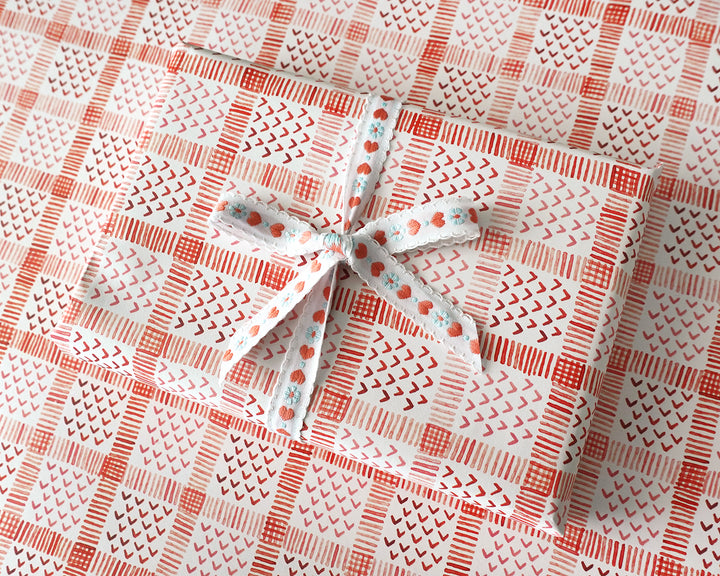 Stitched Gingham Gift Wrap Sheets