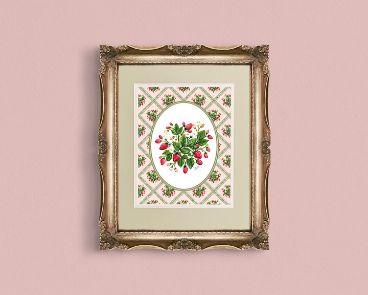 Strawberry Trellis Art Print
