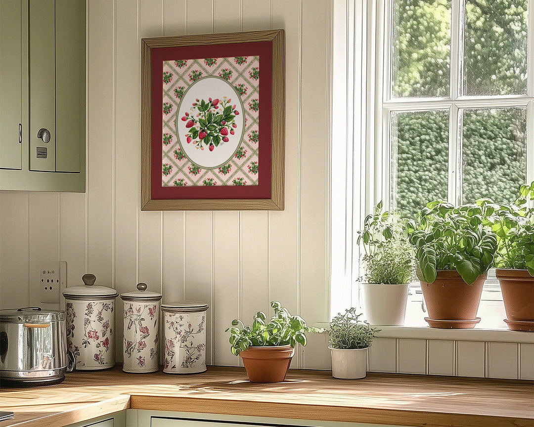 Strawberry Trellis Art Print
