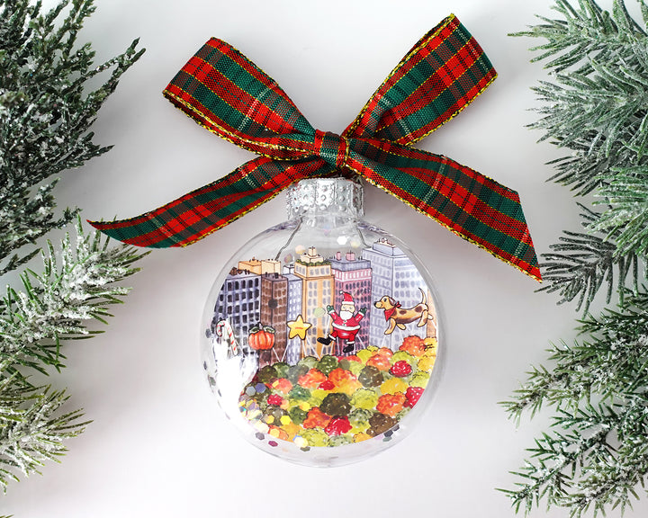 Thanksgiving Parade in NYC Glitter Christmas Ornament