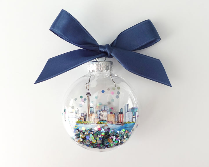Toronto Canada Glitter Christmas Ornament