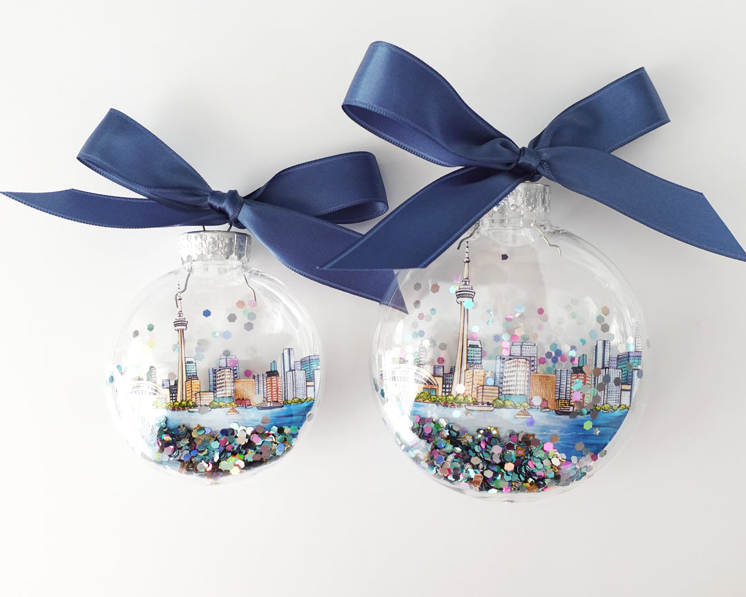 Toronto Canada Glitter Christmas Ornament