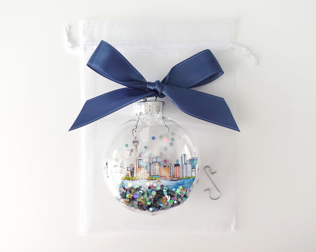 Create Your Own City Glitter Ornament Gift Set of 6
