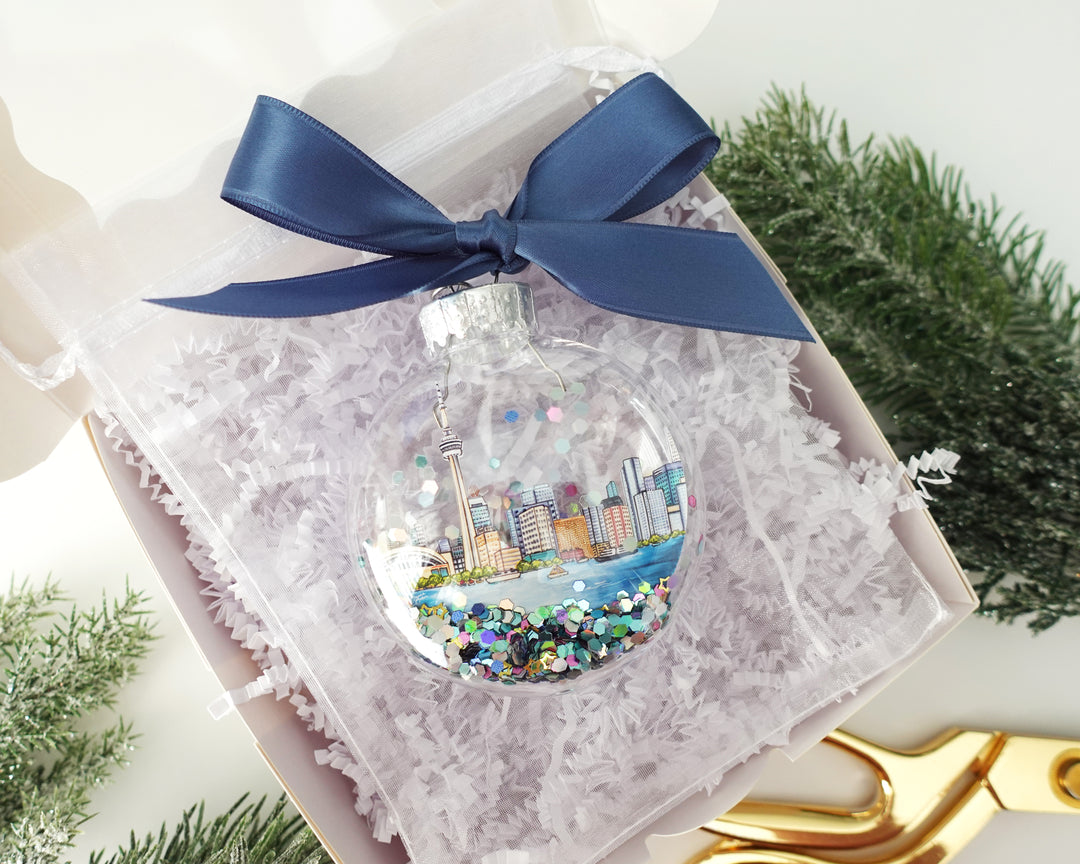 Toronto Canada Glitter Christmas Ornament