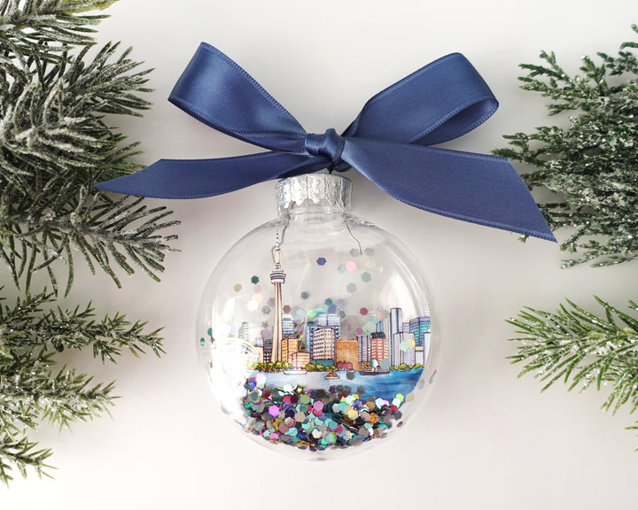 Toronto Canada Glitter Christmas Ornament