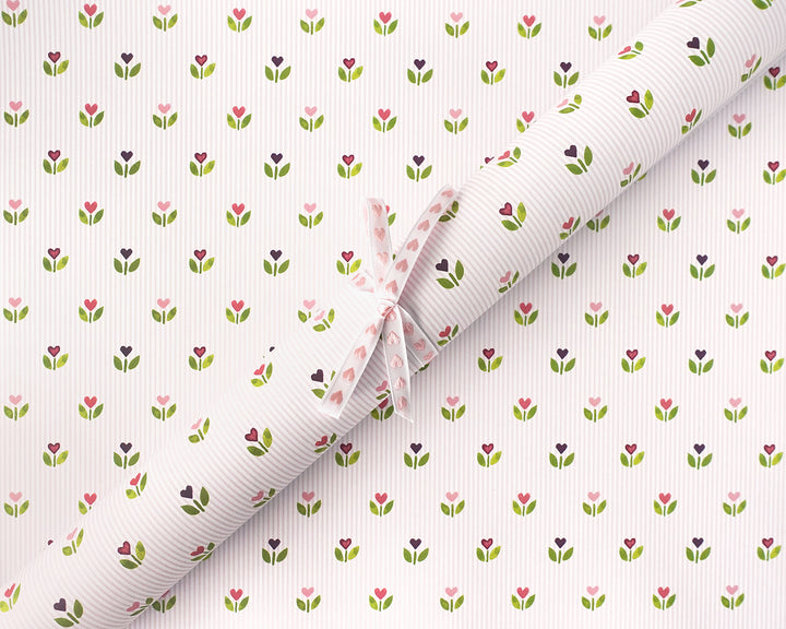 Tulip Hearts Gift Wrap Sheets
