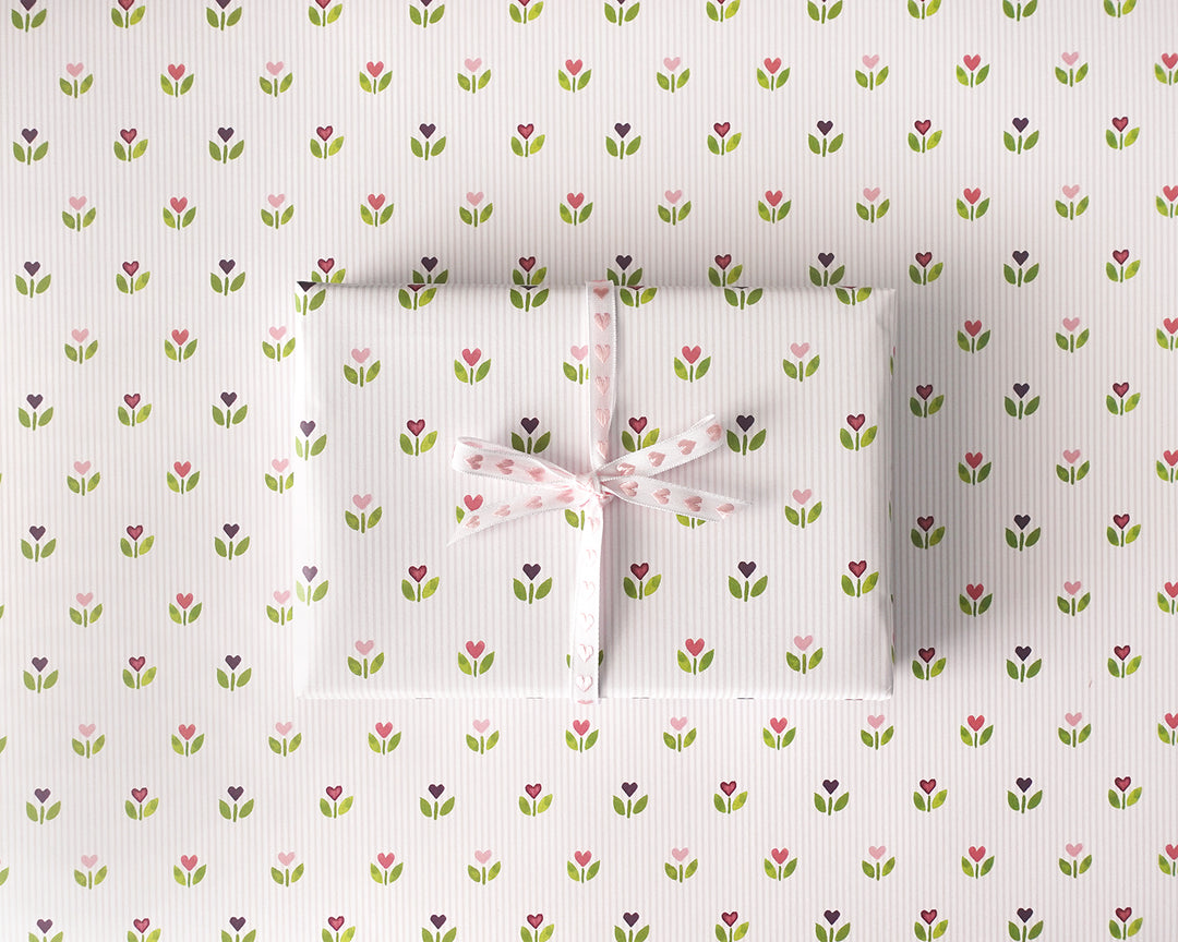 Tulip Hearts Gift Wrap Sheets