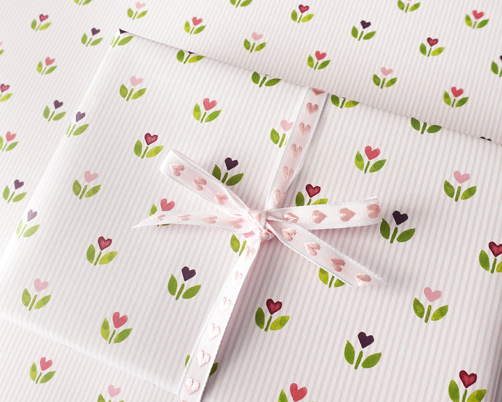 Tulip Hearts Gift Wrap Sheets