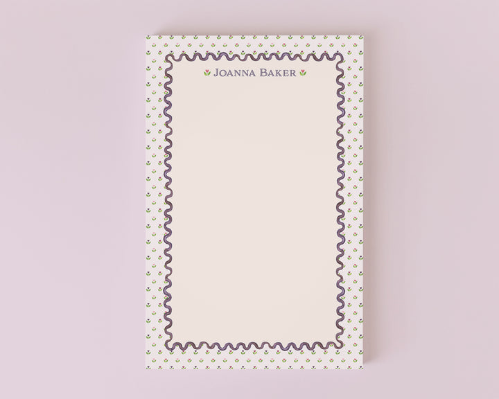 Tulip Hearts Personalized Notepad