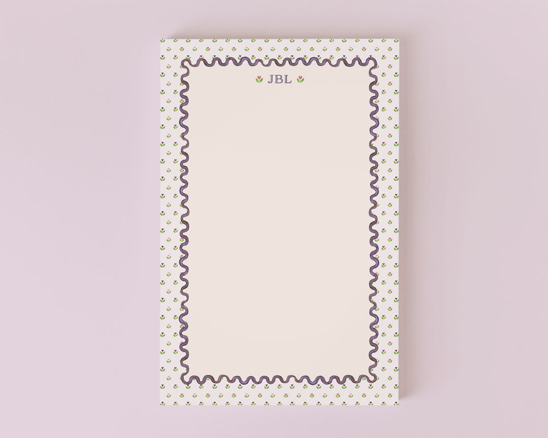 Tulip Hearts Personalized Notepad