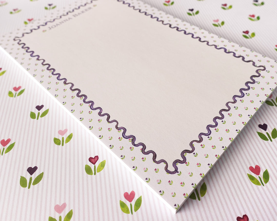 Tulip Hearts Personalized Notepad
