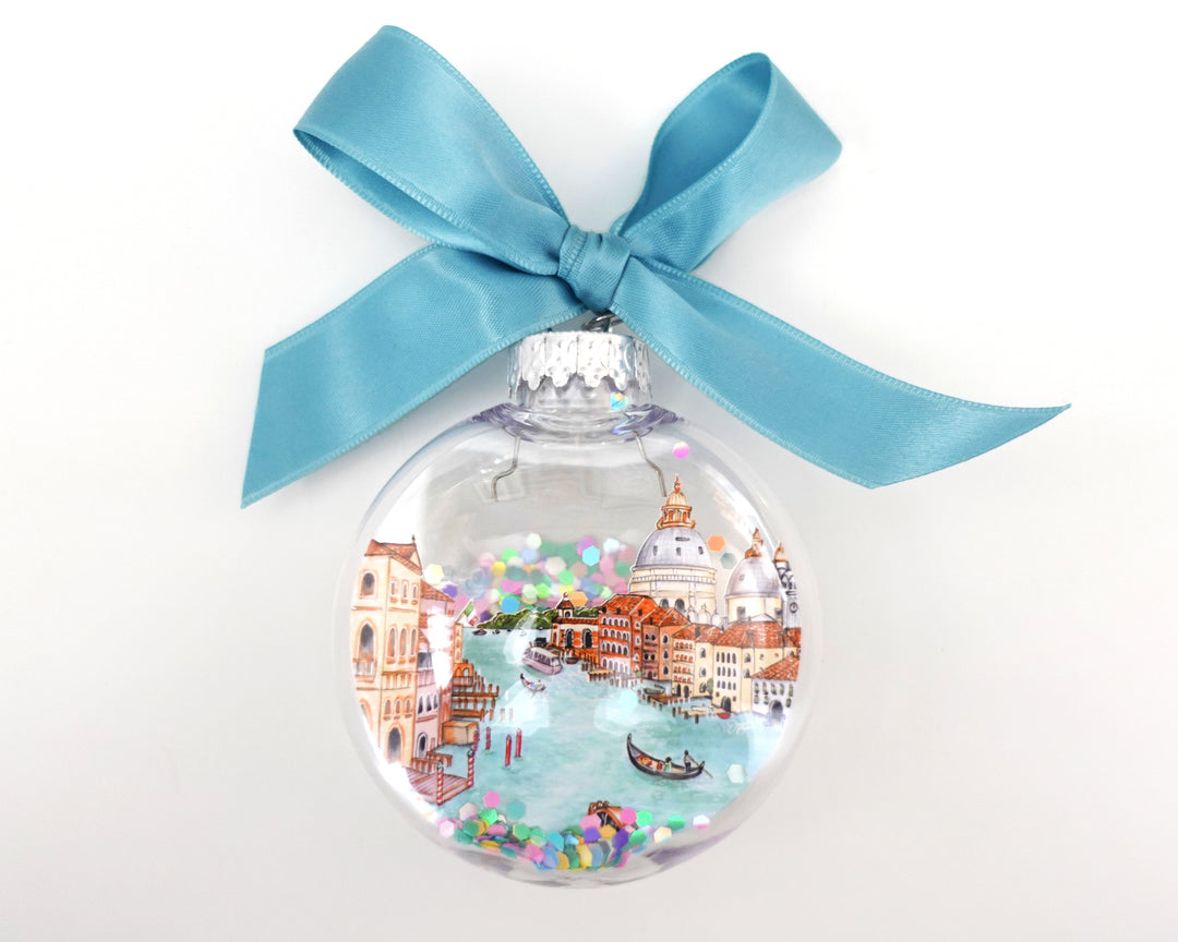 Venice Italy Glitter Christmas Ornament