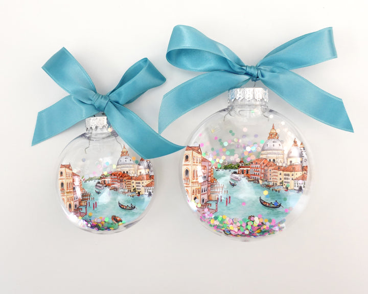 Venice Italy Glitter Christmas Ornament