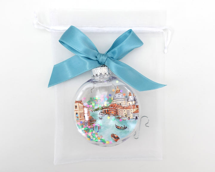 Venice Italy Glitter Christmas Ornament