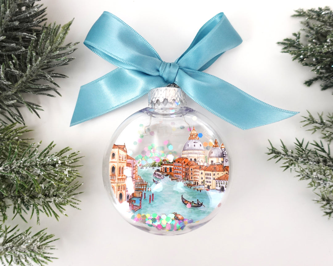 Venice Italy Glitter Christmas Ornament