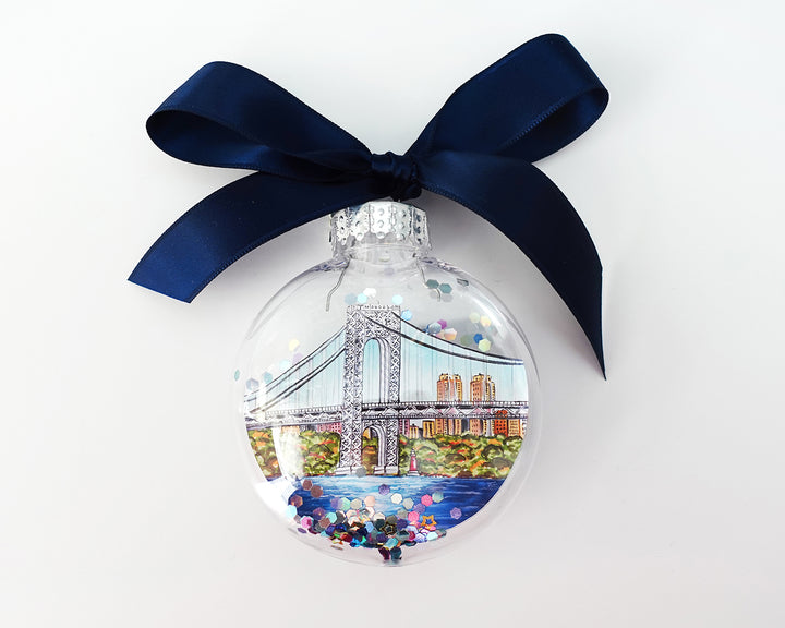 Washington Heights NYC Glitter Christmas Ornament