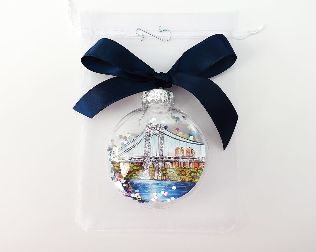 Washington Heights NYC Glitter Christmas Ornament