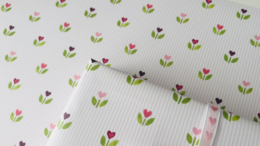 Tulip Hearts Gift Wrap Sheets