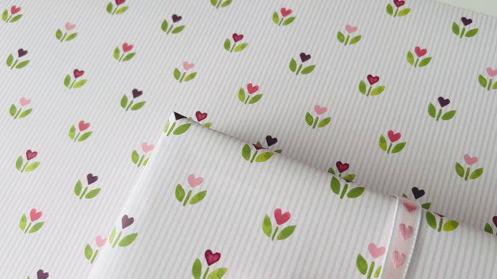 Tulip Hearts Gift Wrap Sheets