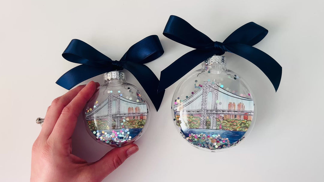 Washington Heights NYC Glitter Christmas Ornament