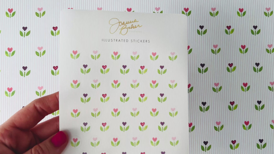 Tulip Hearts Sticker Sheet