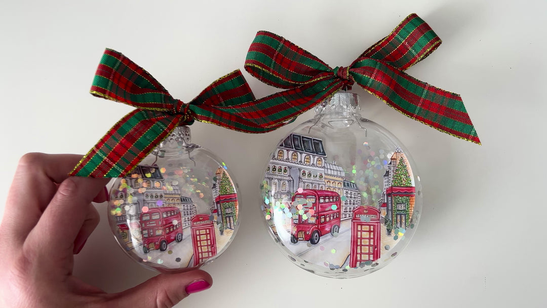 London Glitter Christmas Ornament