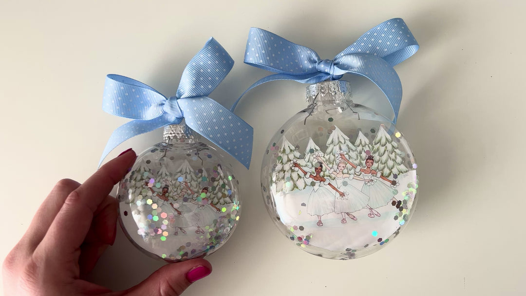 Snowflake Ballerina Nutcracker Glitter Christmas Ornament