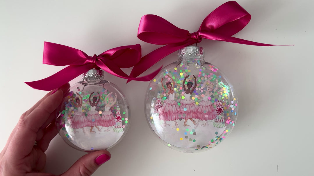 Waltz of the Flowers Nutcracker Glitter Christmas Ornament