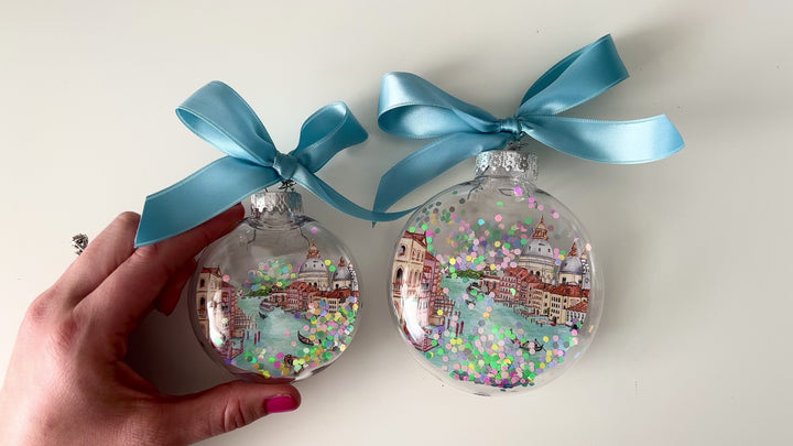 Venice Italy Glitter Christmas Ornament