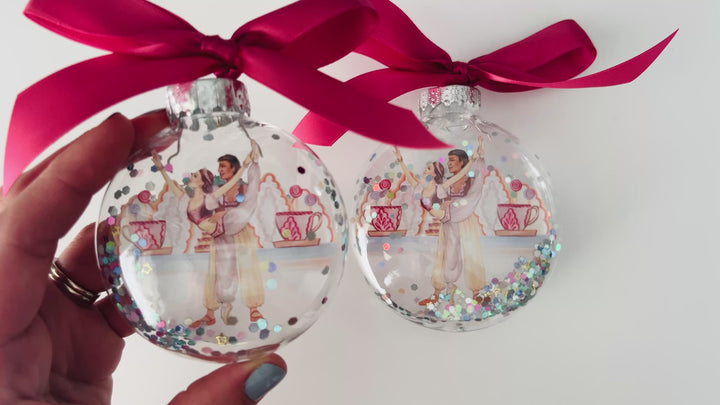Coffee Dancer Nutcracker Glitter Christmas Ornament