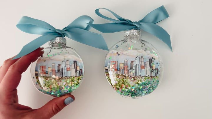 Los Angeles Glitter Christmas Ornament