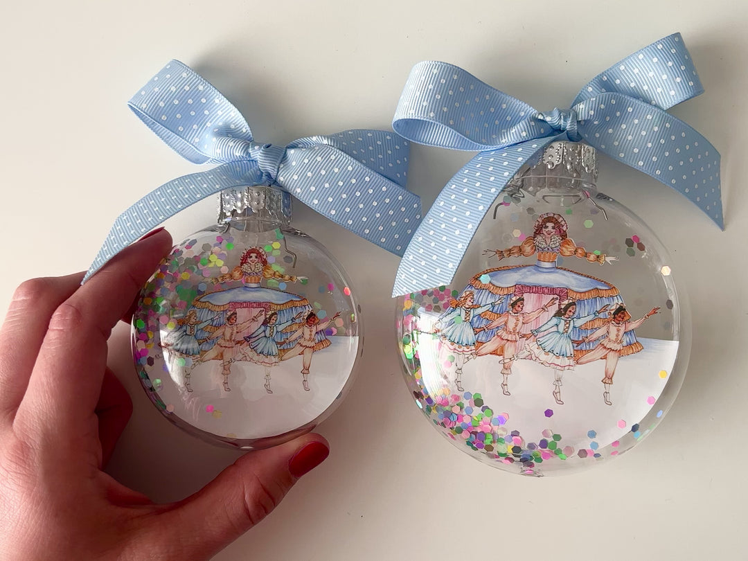 Mother Ginger Nutcracker Glitter Christmas Ornament