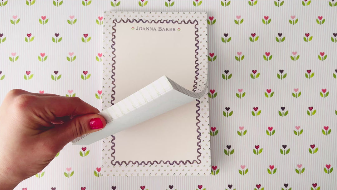 Tulip Hearts Personalized Notepad