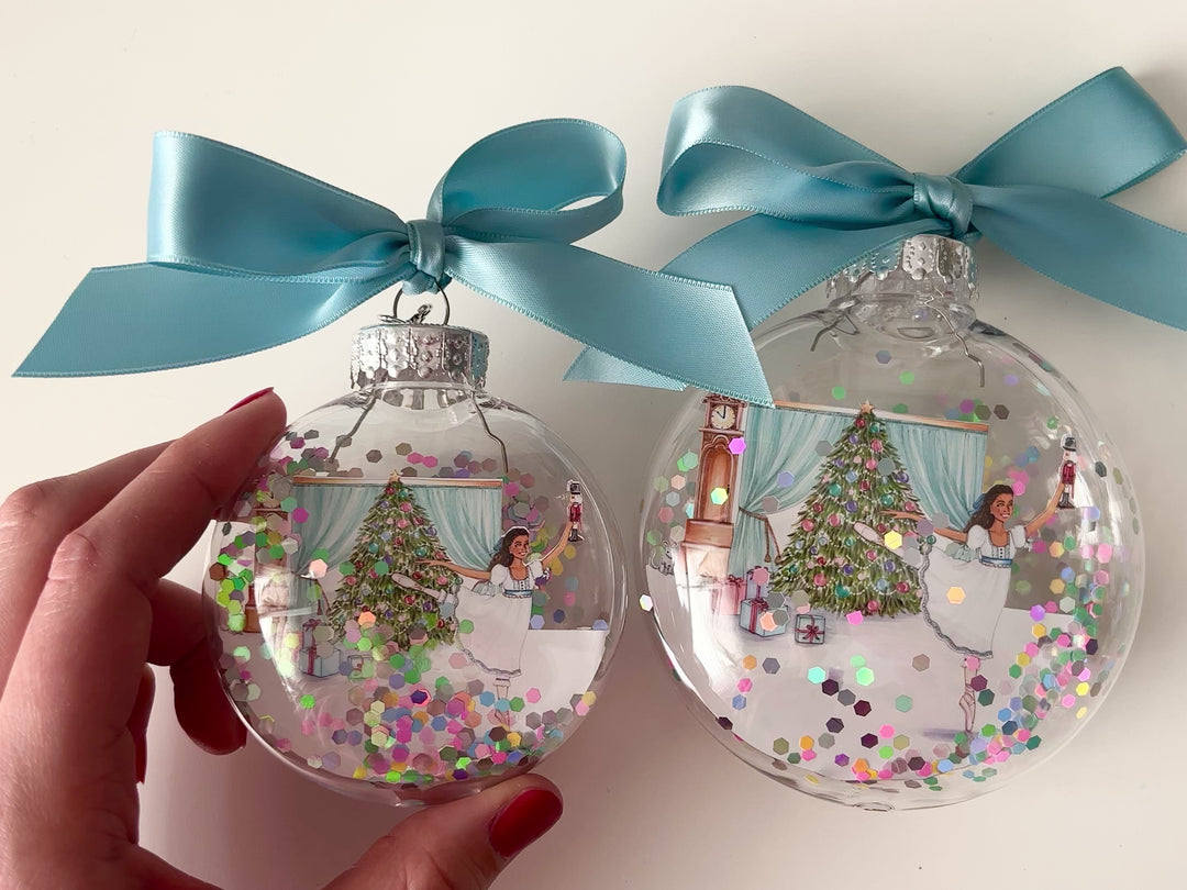Clara & the Nutcracker Glitter Christmas Ornament
