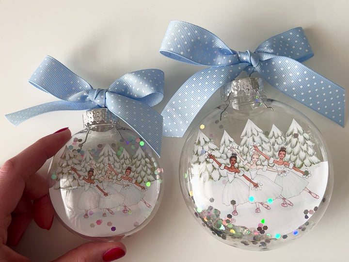 Snowflake Ballerina Nutcracker Glitter Christmas Ornament