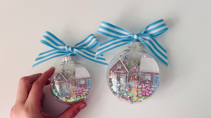 Nantucket Glitter Christmas Ornament