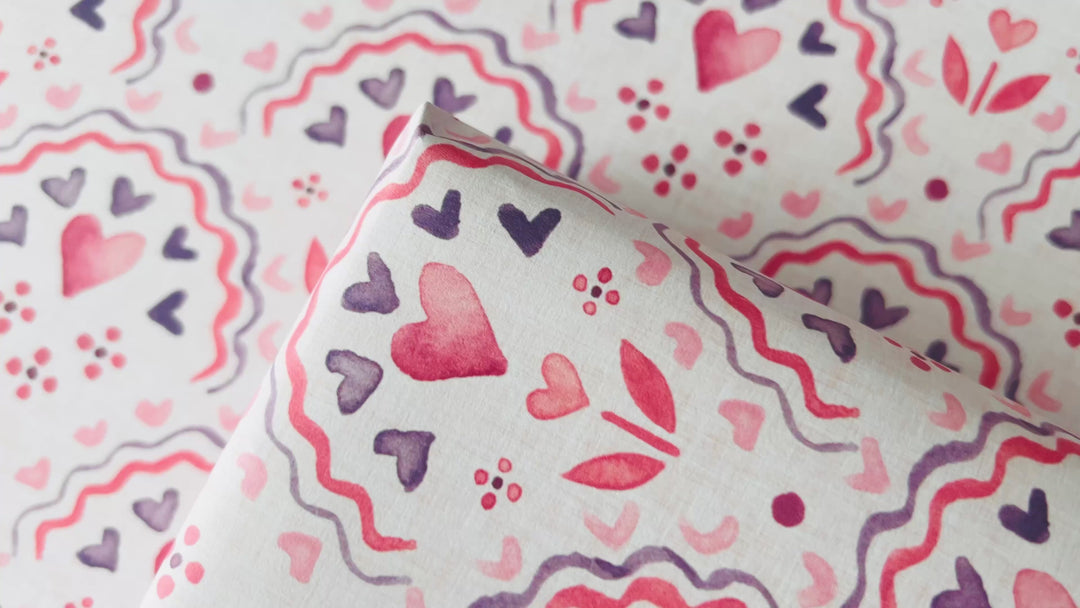 Scalloped Hearts Gift Wrap Sheets