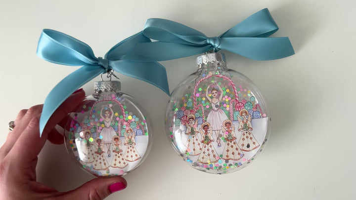 Angels & the Sugar Plum Fairy Nutcracker Glitter Christmas Ornament