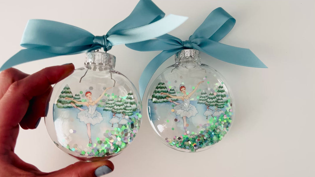 Snow Queen Nutcracker Glitter Christmas Ornament