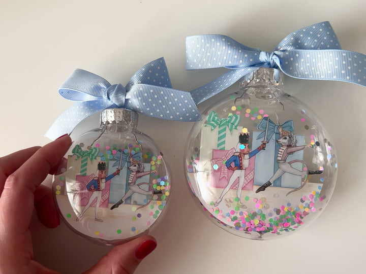 Nutcracker Prince & Mouse King Glitter Christmas Ornament
