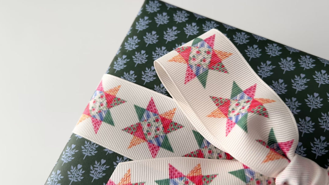 Heart Vine Block Print Gift Wrap Sheets