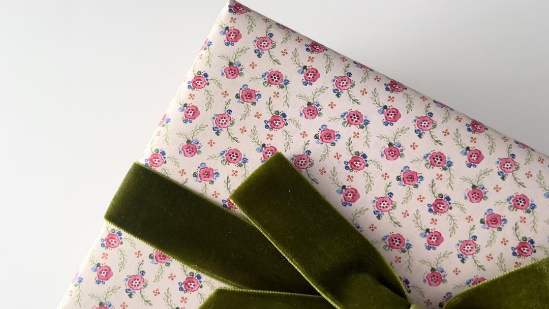 Tossed Watercolor Floral Gift Wrap Sheets