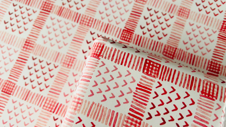 Stitched Gingham Gift Wrap Sheets